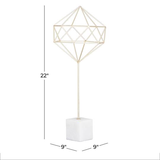 CosmoLiving by Cosmopolitan Gold Marble Contemporary Sculpture